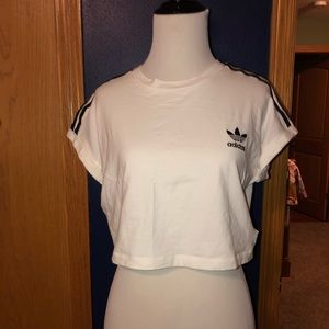 White Adidas Crop Top